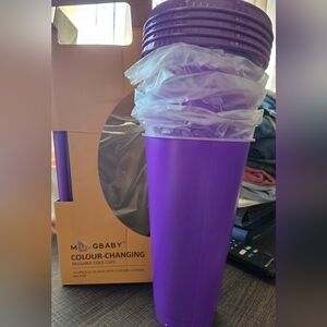 Mugbaby Color Changing Cups Plastic Travel Tumblers 5pk 24oz REUSABLE COFFEE